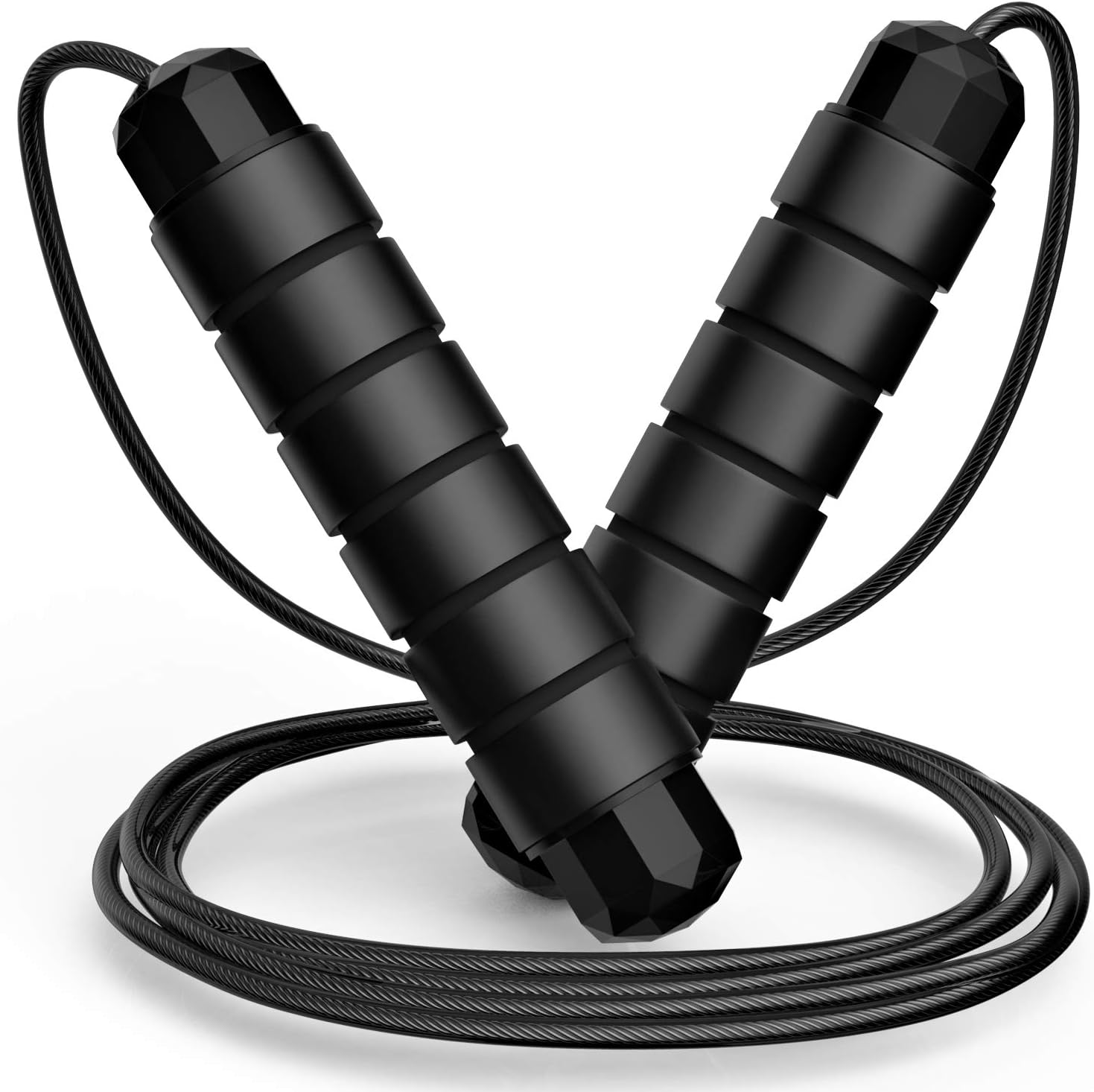 17835928426210 Jump Rope, Tangle-Free Rapid Speed Jumping Rope Cable with Ball Bearings for Women, Men, Adjustable Steel Jump Rope with Foam Handles for Home Gym Exercise Fitness Workout Equipment & Slim Body - Image 1